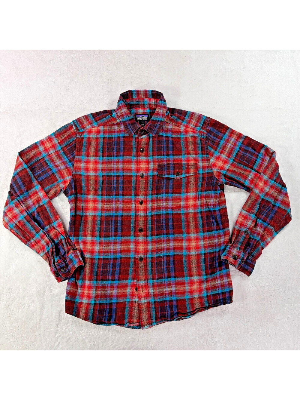 Patagonia Mens Organic Cotton Plaid Flannel Long Sleeve Button Up Shirt Size S